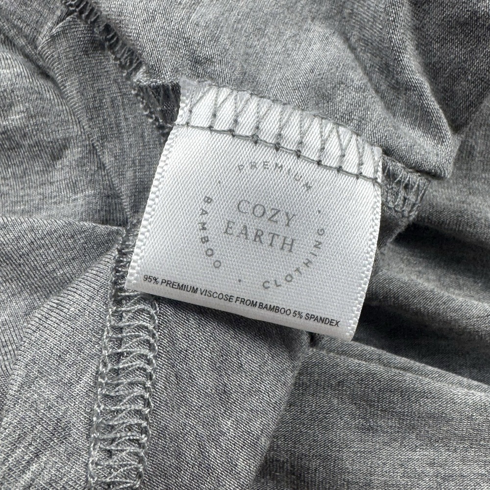 Cozy Earth Womens S Bamboo Stretch Knit Long Sleeve Pajama Top Grey - Picture 5 of 6